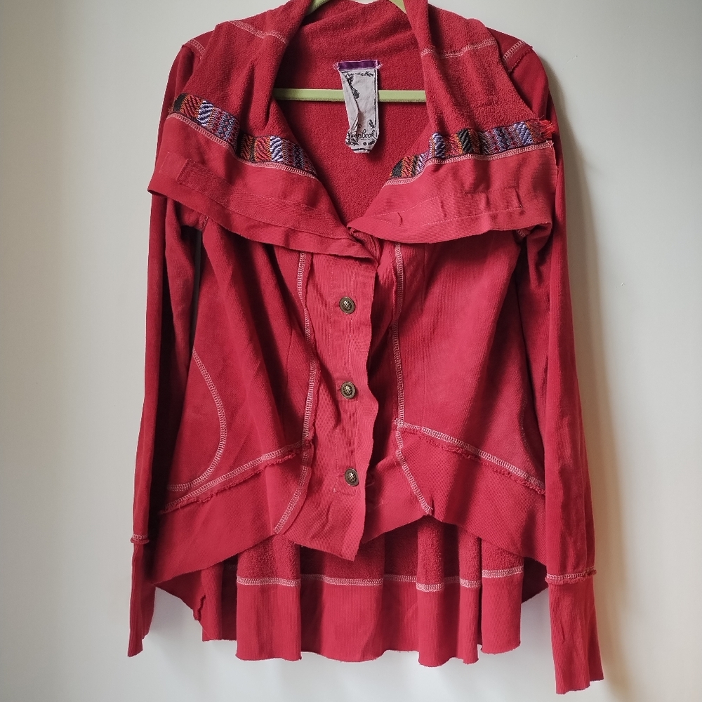 Scrapbook Button Front Sweatshirt Material Jacket Size Small
